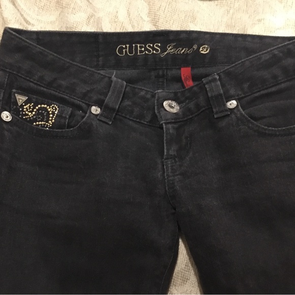 Guess black jeans Starlet straight leg low rise. - Picture 1 of 3